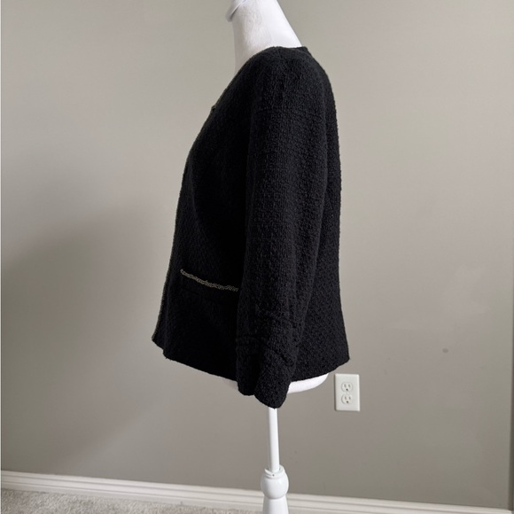 Coldwater Creek Black Textured Blazer with Silver Beading - Picture 2 of 9